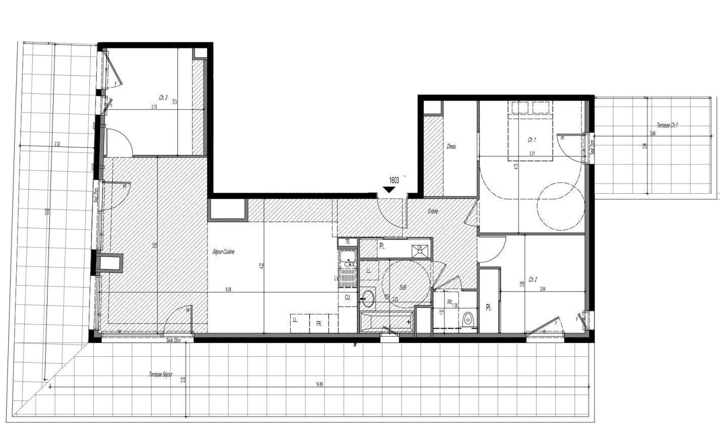 LYON 03 – Appartement T4 pièces avec 73m² de Terrasse