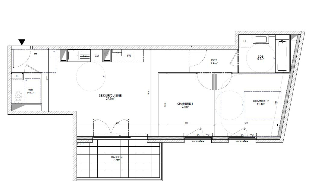 EXCLUSIVITE – ECULLY – APPARTEMENT T3 AVEC BALCON ET GARAGE