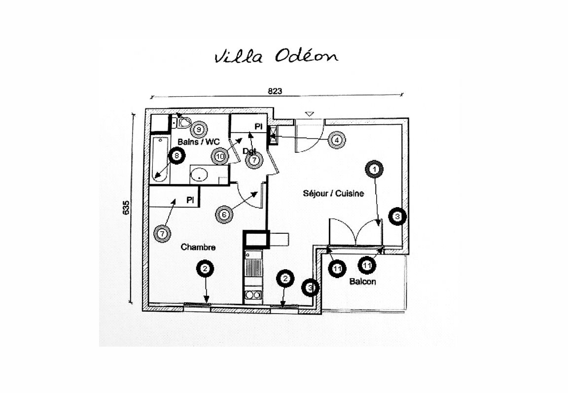 VILLA ODEON B42 –  T2 de 43.84 m2 PIERRE BENITE