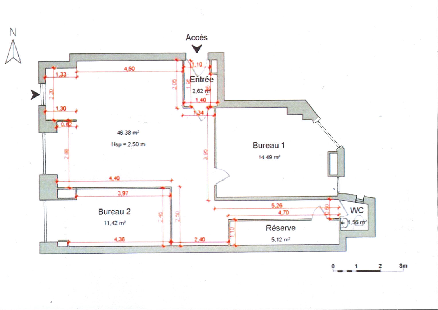 MARIETTON – Local / bureaux 82m² – LYON 09 VALMY