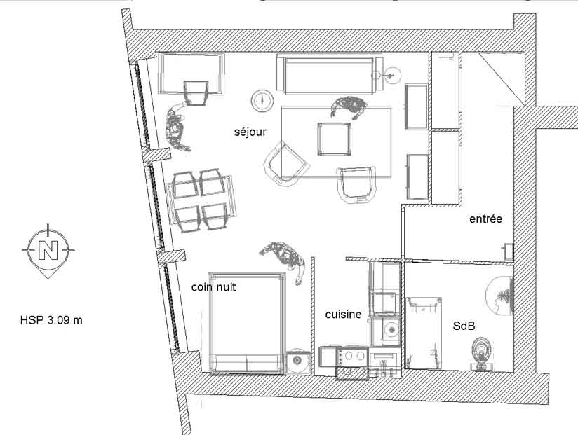 PETIT DAVID – Appartement T1 bis meublé 36m² – LYON 02 CORDELIERS